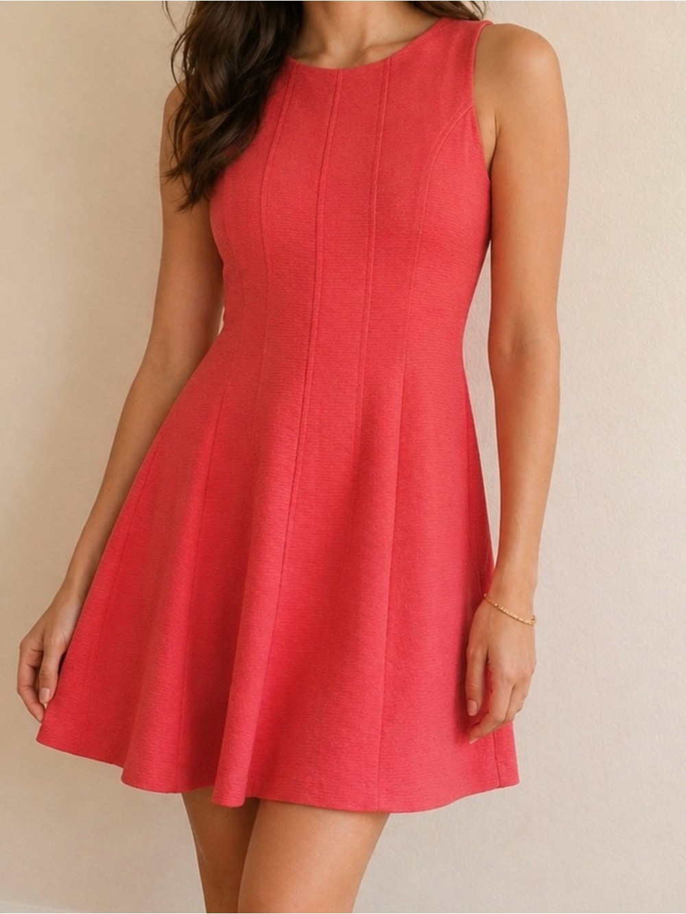 Just…Taylor sleeveless coral hot pink fit and flare dress, size 8